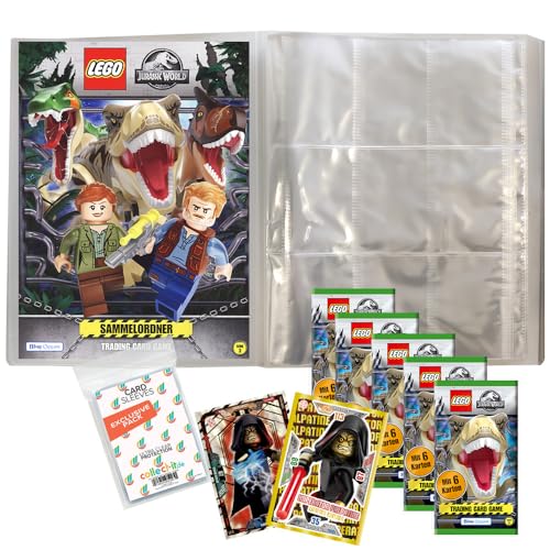 Bundle mit Blue Ocean Lego Jurassic World - Serie 3-1 Leere Sammelmappe + 5 Booster + 2 Limitierte Star Wars Karten + Exklusive Collect-it Hüllen von collect-it.de MY HOME OF CARDS + TOYS