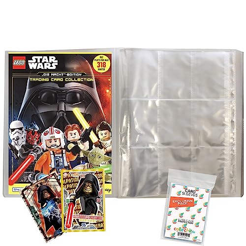 Bundle mit Blue Ocean Lego Star Wars - Serie 4 Trading Cards - 1 Leere Sammelmappe + 2 Limitierte Star Wars Karten + Exklusive Collect-it Hüllen von collect-it.de MY HOME OF CARDS + TOYS