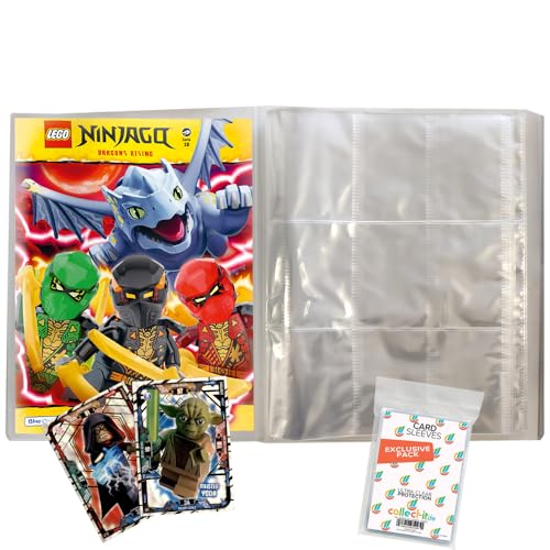 Bundle mit Lego Ninjago Serie 10 BLUTMOND (2025) Trading Cards - 1 Leere Sammelmappe + Exklusive Collect-it Hüllen + 2 Limitierte Karten Lego Star Wars Serie 1 von collect-it.de MY HOME OF CARDS + TOYS