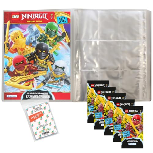 Bundle mit Lego Ninjago Serie 9 Next Level Trading Cards - 1 Leere Sammelmappe + 5 Booster + Exklusive Collect-it Hüllen von collect-it.de MY HOME OF CARDS + TOYS