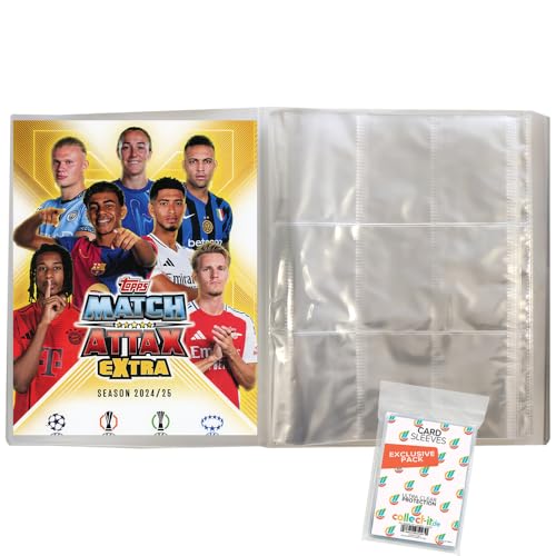 Bundle mit Match Attax Champions League 2024/25 EXTRA - Trading Cards - 1 Leere Sammelmappe + Exklusive Collect-it Hüllen von collect-it.de MY HOME OF CARDS + TOYS