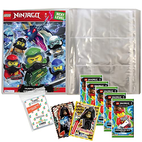 collect-it.de MY HOME OF CARDS + TOYS Exklusive Aufbewahrungshüllen im Bundle mit Blue Ocean - Lego Ninjago 7 Next Level Trading Cards (1 Leere Sammelmappe + 5 Booster) von collect-it.de MY HOME OF CARDS + TOYS