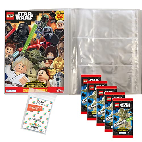 collect-it Star Wars - Serie 3 Trading Cards - Bundel mit 1 Leere Sammelmappe + 5 Booster und 40 Hüllen Sleeves von collect-it