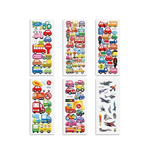 colortouch 3D Aufkleber Autos Set für Kinder, 6 Blätter Verschiedene 3D Geschwollene Stickers, Kinderaufkleber für Lehrer, Jungen, Mädchen, Kleinkinder ink Flugzeuge, Baumaschinen, Schaufeln colortouch 3D Aufkleber Autos Set für Kinder, 6 Blätter Verschiedene 3D Geschwollene Stickers, Kinderaufkleber für Lehrer, Jungen, Mädchen, Kleinkinder ink Flugzeuge, Baumaschinen, Schaufeln von colortouch