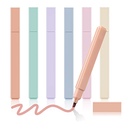 Ästhetische Textmarker Pastell，6 PCS Highlighter Pen，Text stifte Pastell，Mildliner brush Aesthetic，Marker Pastell für Journaling Note Nehmen Schulbüro Stationäre… von colpart