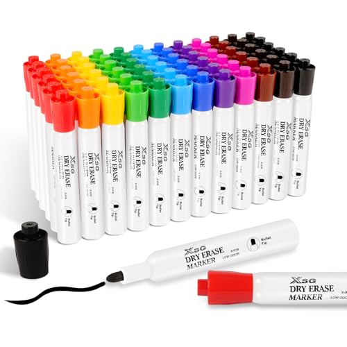 colpart Whiteboard Marker Schwarz Folienstift 72Stück 6Farbes-Abwischbare Schwarze Whiteboard-Stifte mit Feiner Spitze für Schule, Büro & Zuhause… von colpart