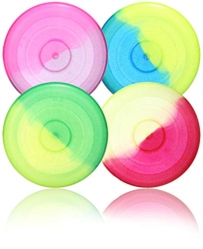 com-four® 4X Frisbee für Kinder und Erwachsene - Wurfscheibe für Hunde - Frisbeescheibe 27 cm - Flugscheibe in bunten Farben [Auswahl variiert] (4 Stück - Wurfscheibe) von com-four