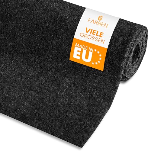 Filzstoff aus Filz Meterware (Schwarz, 206x100cm) - Bastelfilz extra dick (4,4mm) - Nadelfilz für die Innenraumverkleidung beim Camper Ausbau - Filzrolle, Filzmatte oder Filzunterlage zum Basteln von comflor