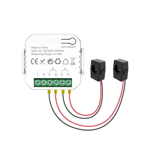 Tuya WiFi Smart Power Meter mit Stromwandler Klemme 2 K 80A Energiezähler Smart Home Wattmeter von coserori