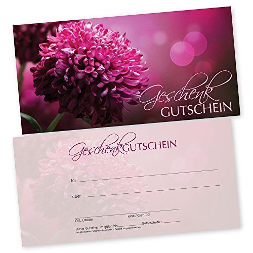 cosmeticPlus 50 Geschenkgutscheine PINK FLOWERS m. TRANSPARENTEN UMSCHLÄGEN für Beauty, Geschenkartikel, Mode, Accessoires - Gutscheinkarten, Gutscheine von cosmeticPlus