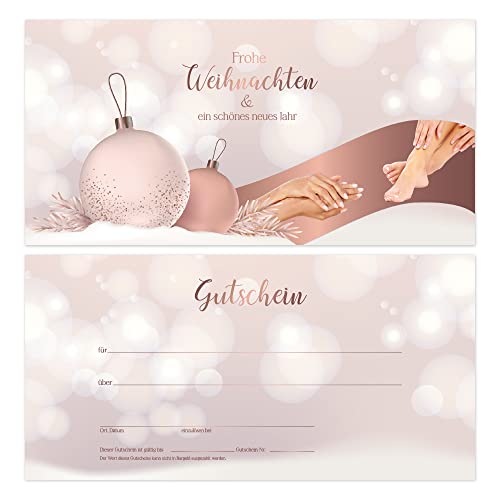 cosmeticPlus 50 Massage – Gutscheinkarten WOHLFÜHLZEIT Hand & Fuß, Gutschein Geschenkgutschein für Fußpflegestudios, Podologen, Nagelstudio von cosmeticPlus