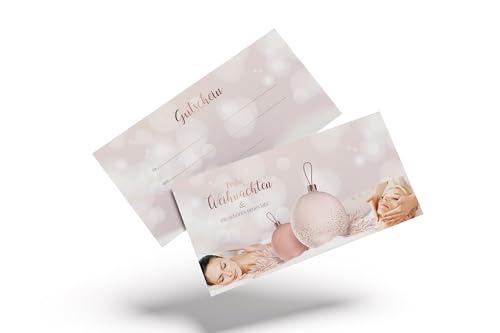 cosmeticPlus 50 Weihnachts–Gutscheinkarten ELEGANT CHRISTMAS für Kosmetikstudios Beauty Gutschein Geschenkgutschein von cosmeticPlus