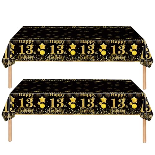 Tischdecke 13. Geburtstag Mädchen Junge,2 Stück Papiertischdecke Rolle Schwarze Gold Einmal Tischdecke Party Tischdecken 13. Geburtstag Deko Tischtücher für Kinder 13. Geburtstags Tischdekoration Tischdecke 13. Geburtstag Mädchen Junge,2 Stück Papiertischdecke Rolle Schwarze Gold Einmal Tischdecke Party Tischdecken 13. Geburtstag Deko Tischtücher für Kinder 13. Geburtstags Tischdekoration von cosoro