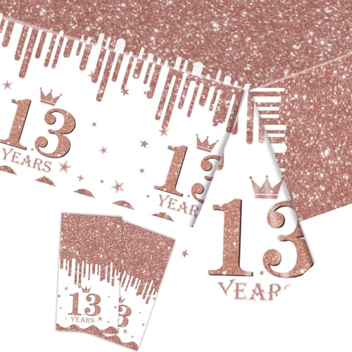 Tischdecke 13. Geburtstag Roségold Junge,2 Stück Papiertischdecke Rolle Roségold Einmal Tischdecke Party Tischdecken 13. Geburtstag Deko Tischtücher für Kinder 13. Geburtstags Tischdekoration Tischdecke 13. Geburtstag Roségold Junge,2 Stück Papiertischdecke Rolle Roségold Einmal Tischdecke Party Tischdecken 13. Geburtstag Deko Tischtücher für Kinder 13. Geburtstags Tischdekoration von cosoro