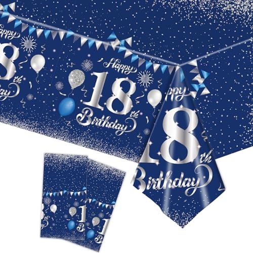 Tischdecke 18. Geburtstag Mädchen Junge,2 Stück Papiertischdecke Rolle Marineblau Silber Einmal Tischdecke Party Tischdecken 18. Geburtstag Deko Tischtücher für Kinder 18. Geburtstags Tischdekoration Tischdecke 18. Geburtstag Mädchen Junge,2 Stück Papiertischdecke Rolle Marineblau Silber Einmal Tischdecke Party Tischdecken 18. Geburtstag Deko Tischtücher für Kinder 18. Geburtstags Tischdekoration von cosoro