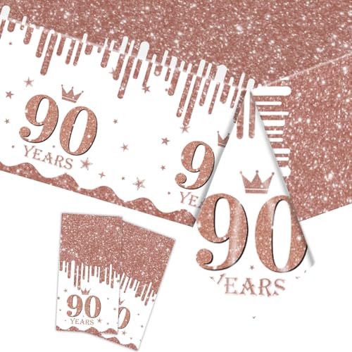 Tischdecke 90.Geburtstag Roségold Frauen,2Stück Papiertischdecke Rolle Roségold Einmal Tischdecke Party Tischdecken 90.Geburtstag Deko Tischtücher für Erwachsene 90.Geburtstags Tischdekoration Tischdecke 90.Geburtstag Roségold Frauen,2Stück Papiertischdecke Rolle Roségold Einmal Tischdecke Party Tischdecken 90.Geburtstag Deko Tischtücher für Erwachsene 90.Geburtstags Tischdekoration von cosoro