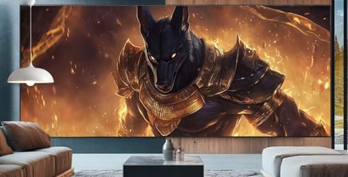 Anubis Diamond Painting XXL 70x160cm Diamond Painting Erwachsene Flamme,Diamant Malerei Full Round Kristall Kunst Malen Nach Zahlen,Kreuzstich Mosaik Bastelset Set,Home Dekor Geschenke für Frauen E60 von cppxinng