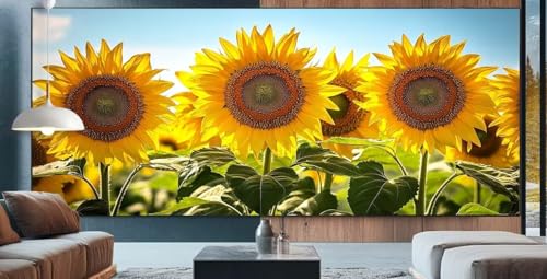 Blume Diamond Painting XXL 100x200cm Diamond Painting Erwachsene Sonnenblume,Diamant Malerei Full Round Kristall Malen Nach Zahlen,Kreuzstich Mosaik Bastelset Set,Home Dekor Geschenke für Frauen K66 von cppxinng