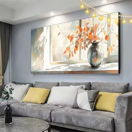 Blume Diamond Painting XXL 130x70cm Diamant Painting Bilder Fenster,5D Vollbohrer Diamant Kunst Malerei Stickerei Kreuzstich DIY Diamond Puzzle Mosaikherstellung Bastelset,Home Dekor Geschenke C363 von cppxinng