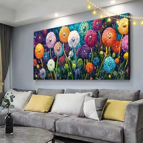 Blume Diamond Painting XXL 150x80cm Diamant Painting Bilder Farbe,5D Vollbohrer Diamant Kunst Malerei Stickerei Kreuzstich DIY Diamond Puzzle Mosaikherstellung Bastelset,Home Dekor Geschenke C353 von cppxinng