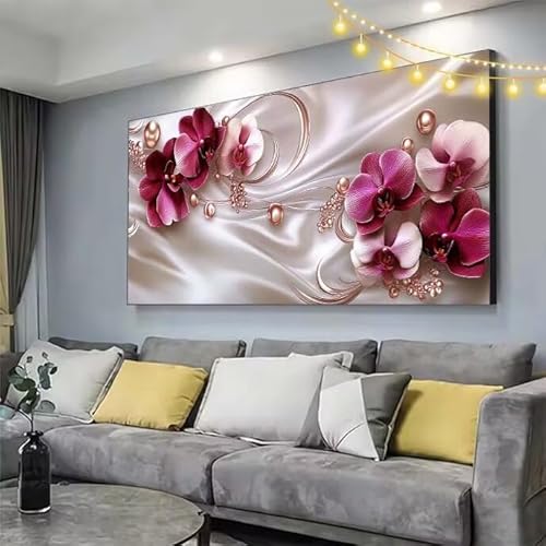 Blume Diamond Painting XXL 180x80cm Diamant Painting Bilder Einfachheit,5D Vollbohrer Diamant Kunst Malerei Stickerei Kreuzstich DIY Diamond Puzzle Mosaikherstellung Bastelset,Dekor Geschenke C400 von cppxinng