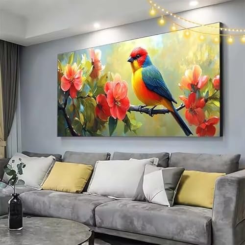 Blume Diamond Painting XXL 180x80cm Diamant Painting Bilder Vogel,5D Vollbohrer Diamant Kunst Malerei Stickerei Kreuzstich DIY Diamond Puzzle Mosaikherstellung Bastelset,Home Dekor Geschenke C423 von cppxinng