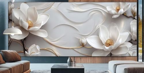 Blume Diamond Painting XXL 80x150cm Diamond Painting Erwachsene Kunst,Diamant Malerei Full Round Kristall Kunst Malen Nach Zahlen,Kreuzstich Mosaik Bastelset Set,Home Dekor Geschenke für Frauen K97 von cppxinng