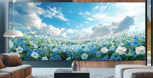 Blume Diamond Painting XXL 80x180cm Diamond Painting Erwachsene Garten,Diamant Malerei Full Round Kristall Kunst Malen Nach Zahlen,Kreuzstich Mosaik Bastelset Set,Home Dekor Geschenke für Frauen E48 von cppxinng