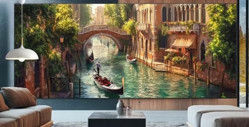 Boot Diamond Painting XXL 100x250cm Diamond Painting Erwachsene Venedig,Diamant Malerei Full Round Kristall Kunst Malen Nach Zahlen,Kreuzstich Mosaik Bastelset Set,Home Dekor Geschenke für Frauen K44 von cppxinng