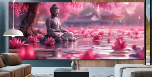 Buddha Diamond Painting XXL 100x250cm Diamond Painting Erwachsene heilig,Diamant Malerei Full Round Kristall Kunst Malen Nach Zahlen,Kreuzstich Mosaik Bastelset Set,Home Dekor Geschenke für Frauen J87 von cppxinng