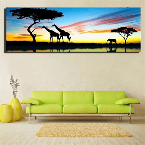 Diamond Painting Afrika Tiere，Diamond Painting Erwachsene Groß XXL 100x250cm，Diamant Painting Round steine Bilder，Diamond Art zubehör cross stitch kit，diamond Stickerei set Home Wand Dekor Gifts I44 von cppxinng