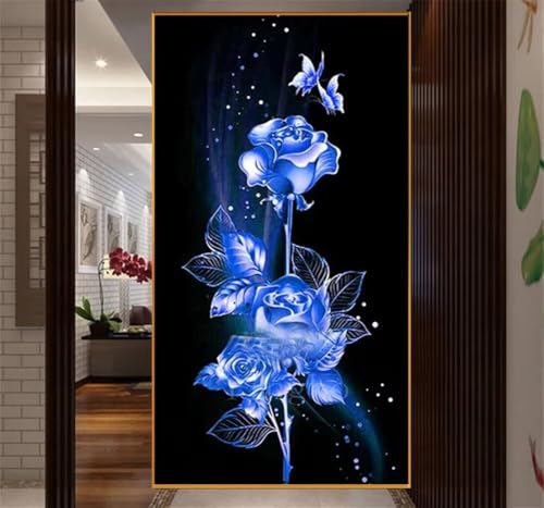 Diamond Painting Blau Rosen，Diamond Painting Erwachsene Groß XXL 80x180cm，Diamant Painting Round steine Bilder，Diamond Art zubehör cross stitch kit，diamond Stickerei set Home Wand Dekor Gifts I80 von cppxinng