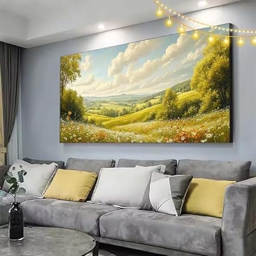 Diamond Painting Blume Diamond Painting Kinder Landschaft Malen Nach Zahlen mit Eckige Steine Zubehör,DIY Diamant Malerei Puzzle Arts Stickerei Mosaik Bastelset Erwachsene,Deko Geschenke 160x70cm C364 von cppxinng