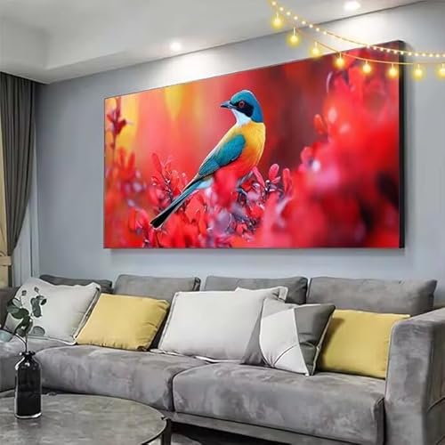 Diamond Painting Blume Diamond Painting Kinder Vogel Malen Nach Zahlen mit Eckige Steine Zubehör,DIY Diamant Malerei Puzzle Arts Stickerei Mosaik Bastelset Erwachsene,Deko Geschenke 160x90cm C422 von cppxinng