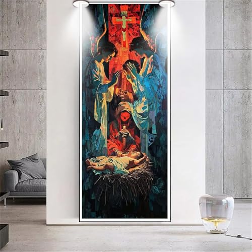 Diamond Painting Engel Jesus，Diamond Painting Erwachsene Groß XXL 50x120cm，Diamant Painting eckige steine Bilder，Diamond Art zubehör cross stitch kit，diamond Stickerei set Home Wand Dekor Gifts F89 von cppxinng