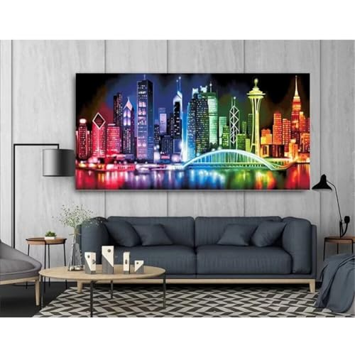 Diamond Painting Farbe Stadt，Diamond Painting Erwachsene Groß XXL 100x250cm，Diamant Painting Round steine Bilder，Diamond Art zubehör cross stitch kit，diamond Stickerei set Home Wand Dekor Gifts I82 von cppxinng