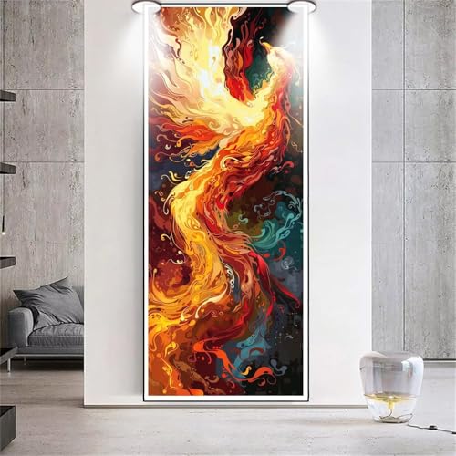 Diamond Painting Flamme Phönix，Diamond Painting Erwachsene Groß XXL 30x80cm，Diamant Painting eckige steine Bilder，Diamond Art zubehör cross stitch kit，diamond Stickerei set Home Wand Dekor Gifts F66 von cppxinng