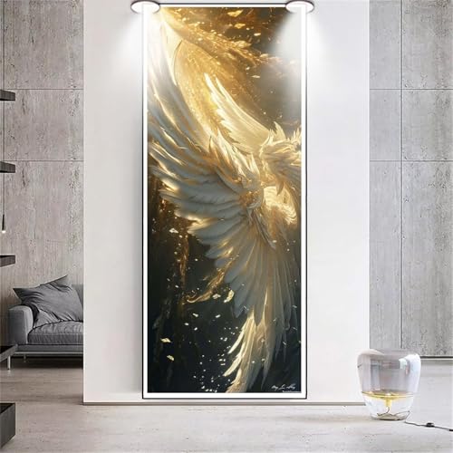 Diamond Painting Großes XXL 100x200cm Diamant Painting Bilder Engel Feder Diamond Art Erwachsene DIY Full Square Diamant Kunst Malerei zubehör Set Kreuzstich Bilder Home Wand Dekor Geschenk G60 von cppxinng