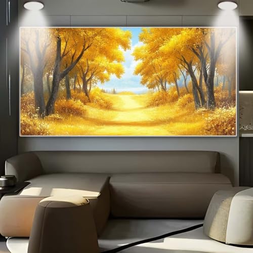 Diamond Painting Großes XXL 100x200cm Diamant Painting Bilder Herbstwald Diamond Art Erwachsene DIY Full Square Diamant Kunst Malerei zubehör Set Kreuzstich Bilder Home Wand Dekor Geschenk A11 von cppxinng