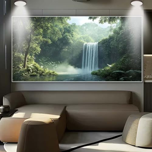 Diamond Painting Großes XXL 100x200cm Diamant Painting Bilder Landschaft Wasserfall Diamond Art Erwachsene DIY Full Square Diamant Malerei zubehör Set Kreuzstich Bilder Home Wand Dekor Geschenk A3 von cppxinng