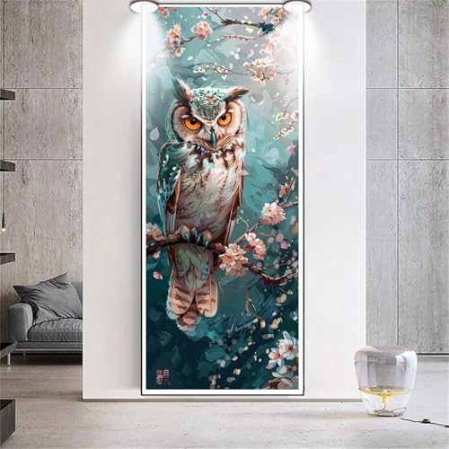 Diamond Painting Großes XXL 40x100cm Diamant Painting Bilder Blumen Eule Diamond Art Erwachsene DIY Full Square Diamant Kunst Malerei zubehör Set Kreuzstich Bilder Home Wand Dekor Geschenk H80 von cppxinng