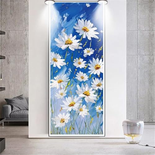 Diamond Painting Großes XXL 40x100cm Diamant Painting Bilder Gänseblümchen Blume Diamond Art Erwachsene DIY Full Square Diamant Kunst Malerei zubehör Set Kreuzstich Bilder Home Wand Dekor Geschenk G40 von cppxinng