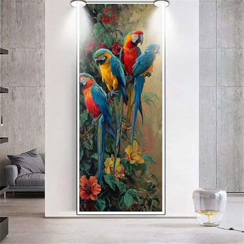 Diamond Painting Großes XXL 40x100cm Diamant Painting Bilder Papagei Vogel Diamond Art Erwachsene DIY Full Square Diamant Kunst Malerei zubehör Set Kreuzstich Bilder Home Wand Dekor Geschenk F83 von cppxinng