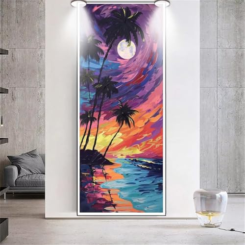 Diamond Painting Großes XXL 40x100cm Diamant Painting Bilder Sonnenuntergang Baum Diamond Art Erwachsene DIY Full Square Diamant Malerei zubehör Set Kreuzstich Bilder Home Wand Dekor Geschenk G49 von cppxinng