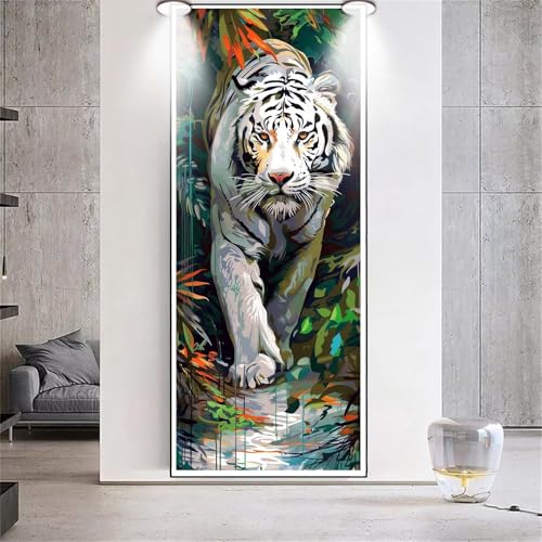 Diamond Painting Großes XXL 40x100cm Diamant Painting Bilder Tiere Tiger Diamond Art Erwachsene DIY Full Square Diamant Kunst Malerei zubehör Set Kreuzstich Bilder Home Wand Dekor Geschenk F62 von cppxinng