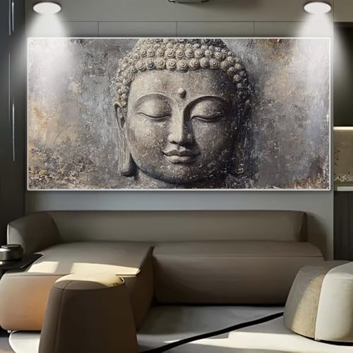 Diamond Painting Großes XXL 55x130cm Diamant Painting Bilder Steinstatue Buddha Diamond Art Erwachsene DIY Full Round Diamant Kunst Malerei zubehör Set Kreuzstich Bilder Home Wand Dekor Geschenk E38 von cppxinng