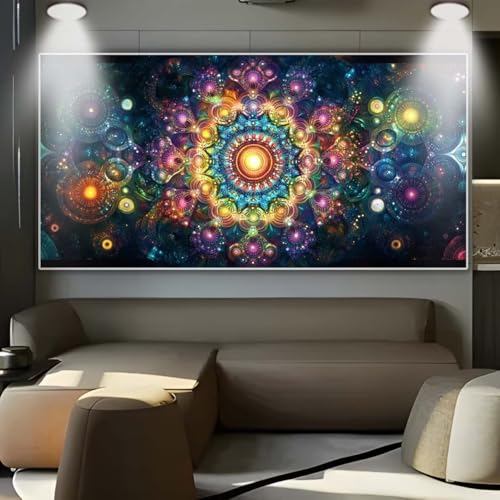 Diamond Painting Großes XXL 70x130cm Diamant Painting Bilder Farbe Mandala Diamond Art Erwachsene DIY Full Square Diamant Kunst Malerei zubehör Set Kreuzstich Bilder Home Wand Dekor Geschenk A34 von cppxinng