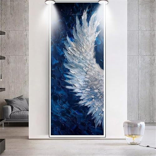 Diamond Painting Großes XXL 70x130cm Diamant Painting Bilder Flügel Federn Diamond Art Erwachsene DIY Full Square Diamant Kunst Malerei zubehör Set Kreuzstich Bilder Home Wand Dekor Geschenk F73 von cppxinng