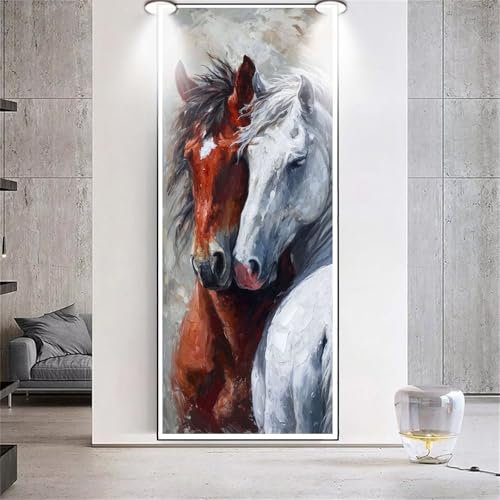 Diamond Painting Großes XXL 70x130cm Diamant Painting Bilder Tiere Pferd Diamond Art Erwachsene DIY Full Square Diamant Kunst Malerei zubehör Set Kreuzstich Bilder Home Wand Dekor Geschenk F67 von cppxinng