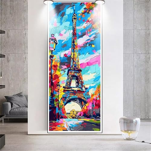 Diamond Painting Großes XXL 80x150cm Diamant Painting Bilder Farbe Paris Diamond Art Erwachsene DIY Full Square Diamant Kunst Malerei zubehör Set Kreuzstich Bilder Home Wand Dekor Geschenk H21 von cppxinng